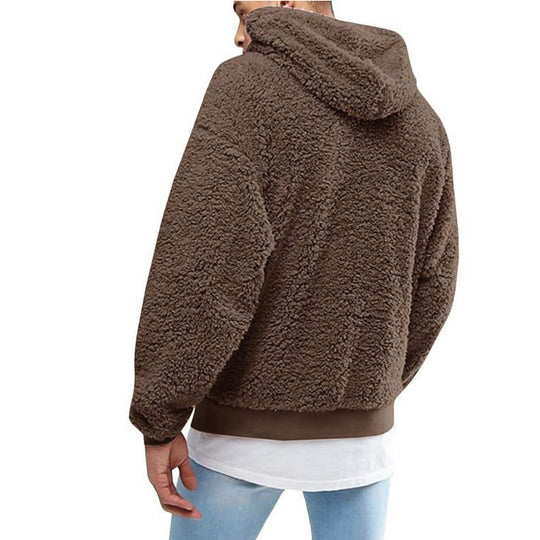 Herren kuschelige Fleece-Hoodie mit hohem Kragen R&B