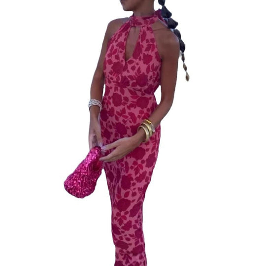 Damen Elegantes Abendkleid mit raffiniertem Ausschnitt und floralem Design R&B
