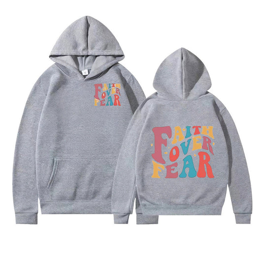 Damen Kapuzenpullover mit kreativem Schriftzug und weichem Innenfleece R&B