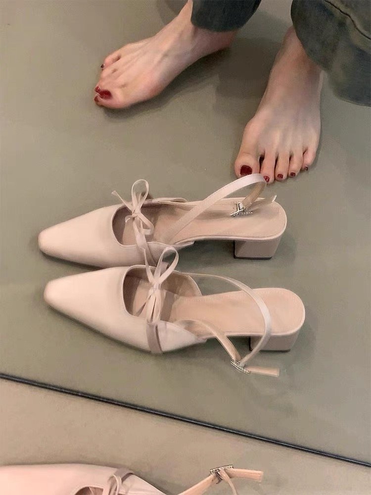 Damen elegante Slingback-Ballerinas mit dekorativem Schleifenakzent R&B