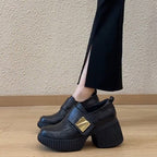 Damen modische Clogs mit stabiler Plattformsohle und edlem Schnallenakzent R&B