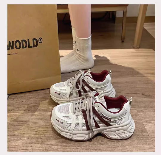 Damen Sportliche Sneakers mit atmungsaktivem Mesh-Obermaterial und gepolsterter Sohle R&B