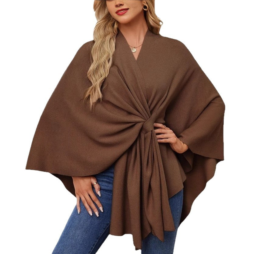 Damen Eleganter Wickelpullover mit asymmetrischem Schnitt R&B