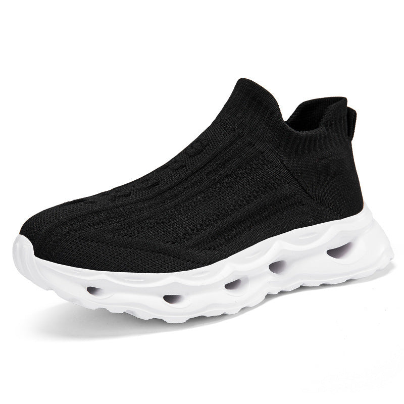 Damen Sportliche Strick-Sneaker mit elastischem Schaft und rutschfester Sohle