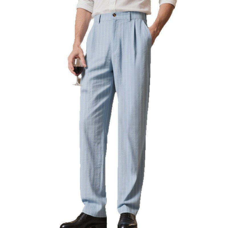 Herren elegante Anzughose mit feinem Nadelstreifen und bequemer Passform R&B