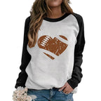 Damen lässiger Raglan-Pullover aus weichem Baumwollmix mit Rundhalsausschnitt R&B