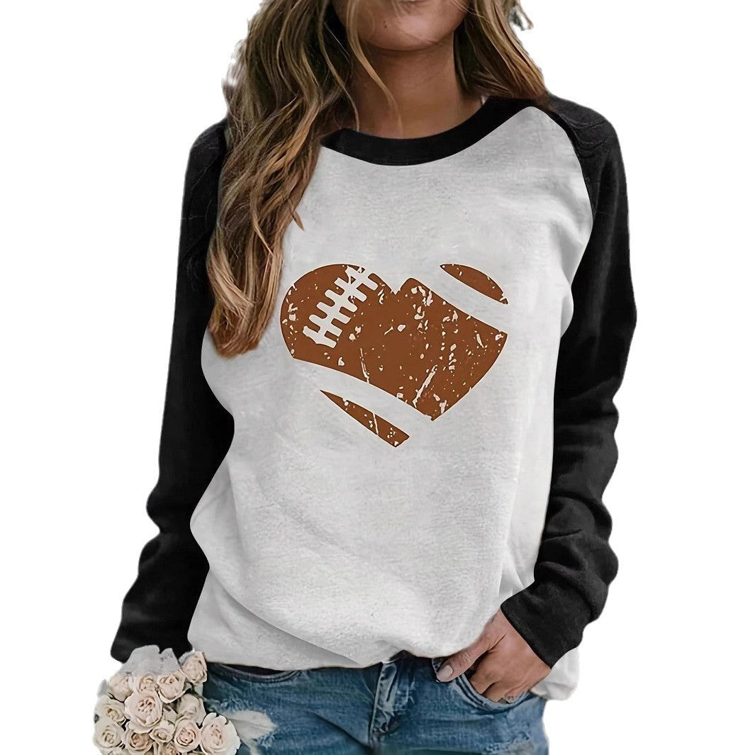 Damen lässiger Raglan-Pullover aus weichem Baumwollmix mit Rundhalsausschnitt R&B