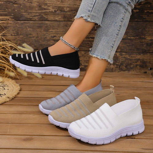 Damen Atmungsaktive Slip-On Sneakers mit elastischem Riemendesign R&B