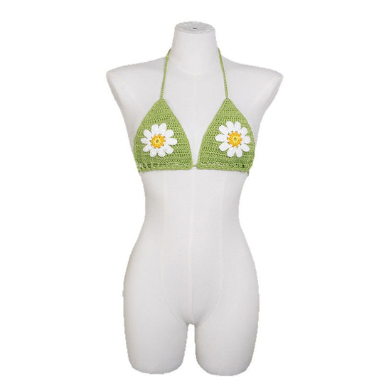 Damen Häkel-Bikini Oberteil mit floralen Motiven R&B