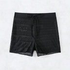 Damen Sportliche Badeshorts mit flexiblem Bund und modischem Wellenmuster