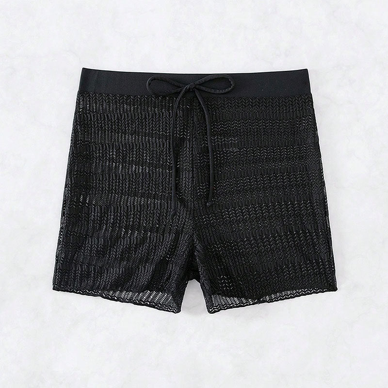 Damen Sportliche Badeshorts mit flexiblem Bund und modischem Wellenmuster