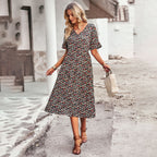 Damen Midikleid mit floralem Muster und A-Linien-Schnitt R&B