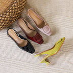 Damen Slingback-Pumps mit quadratischer Schuhspitze und modischem Riemendesign