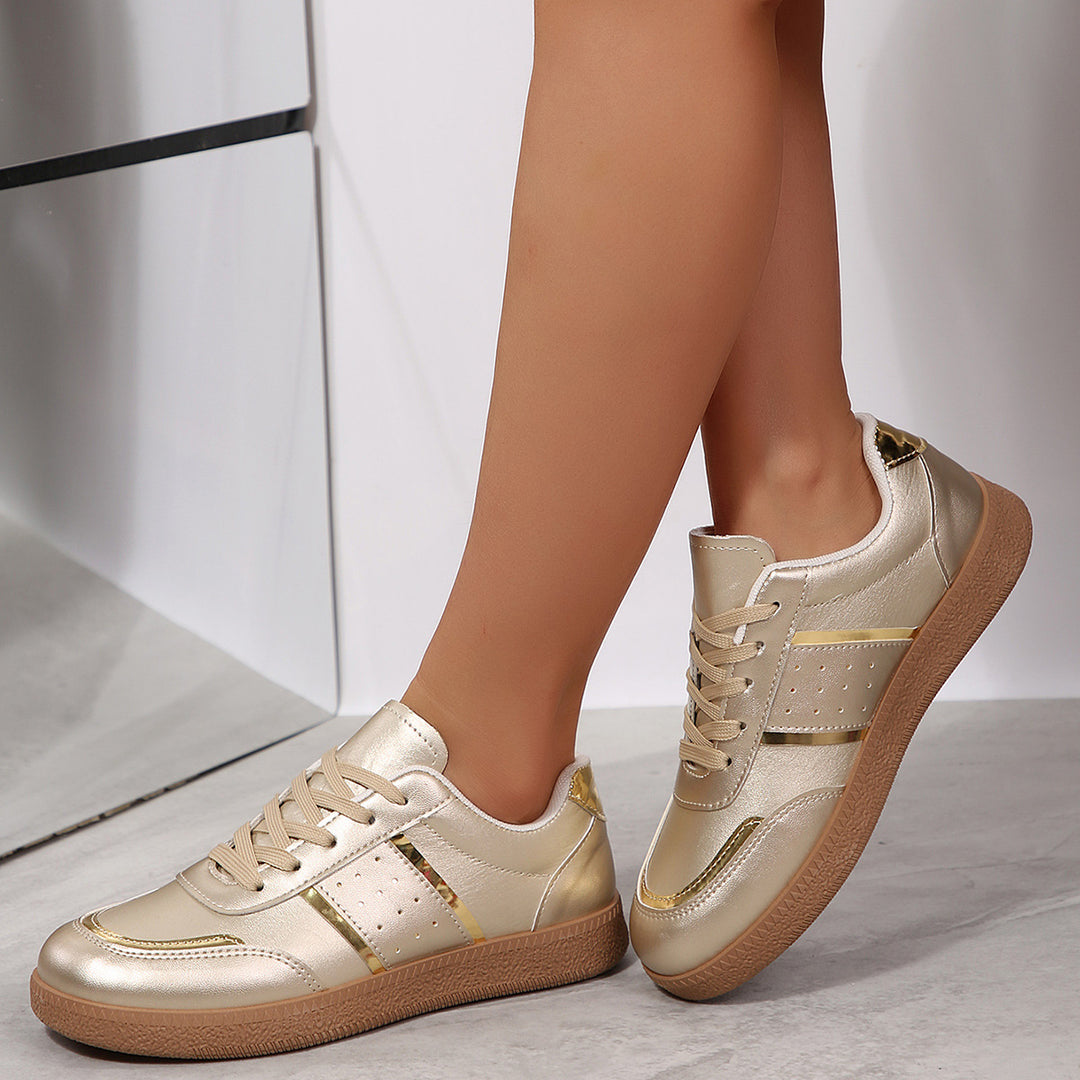 Damen Sportliche Sneakers mit schimmernden Akzenten und rutschfester Laufsohle R&B