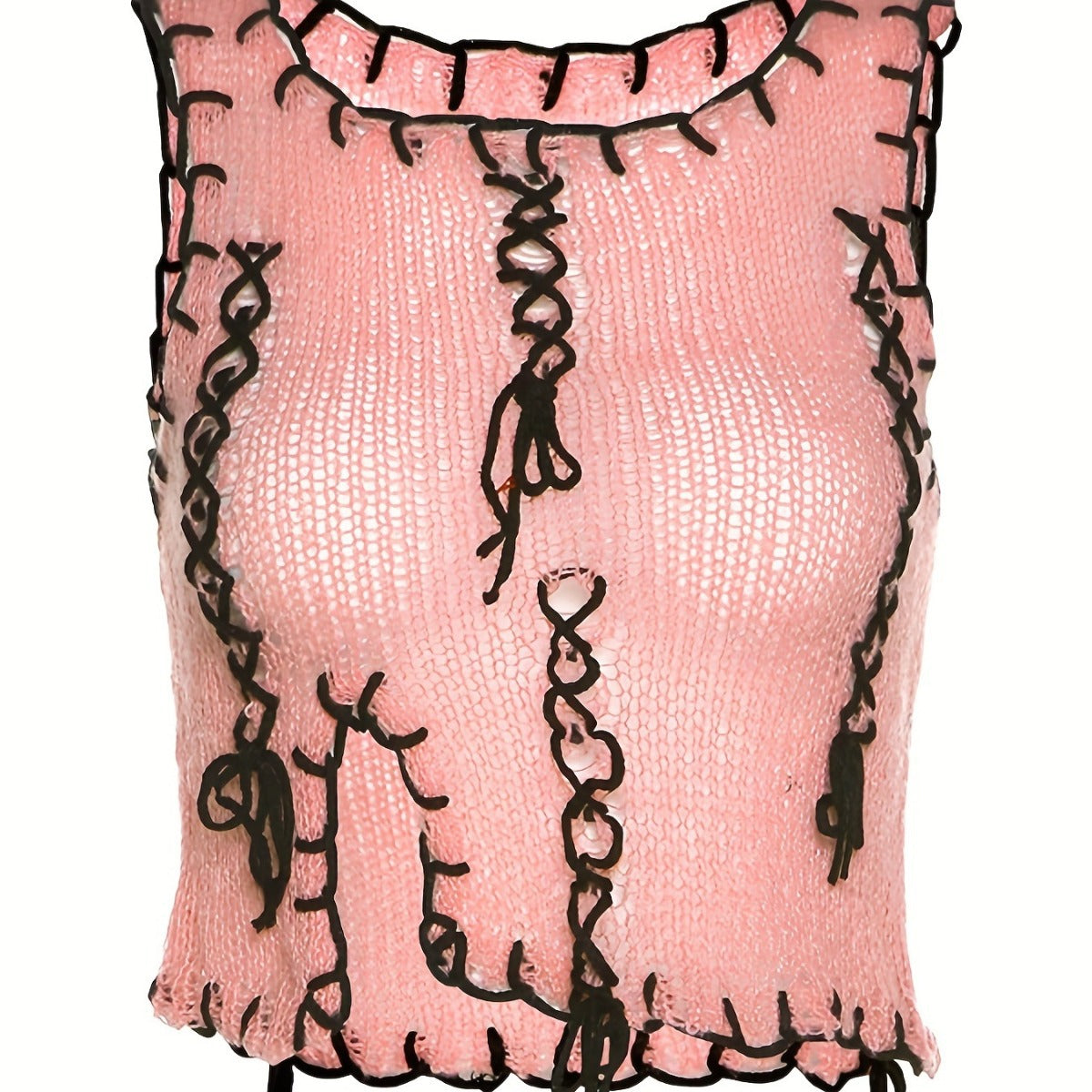 Damen luftiger Strickpulli mit dekorativen Nähten R&B