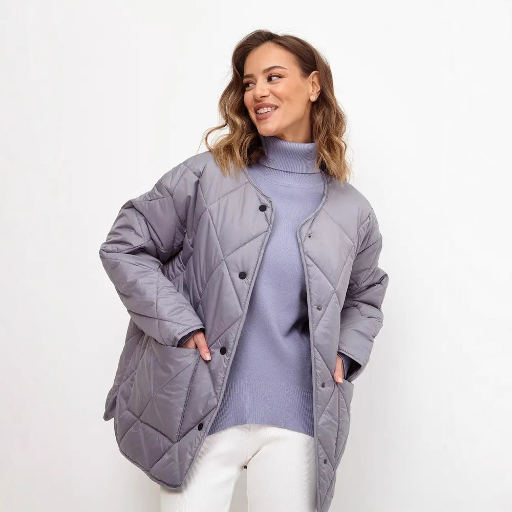Damen gesteppte Freizeitjacke mit hoch geschlossenem Kragen und modischem Schnitt R&B