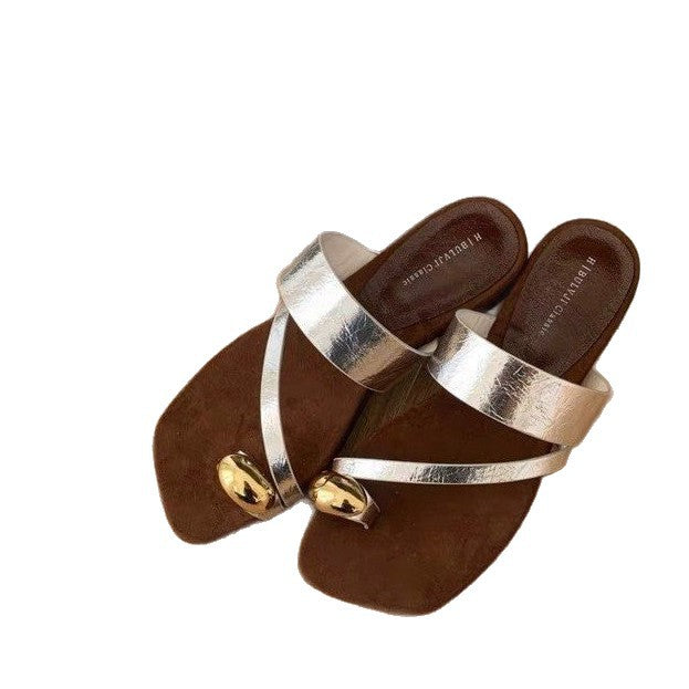 Damen Komfortable Sandalen mit dekorativem Riemen und ergonomischer Sohle R&B