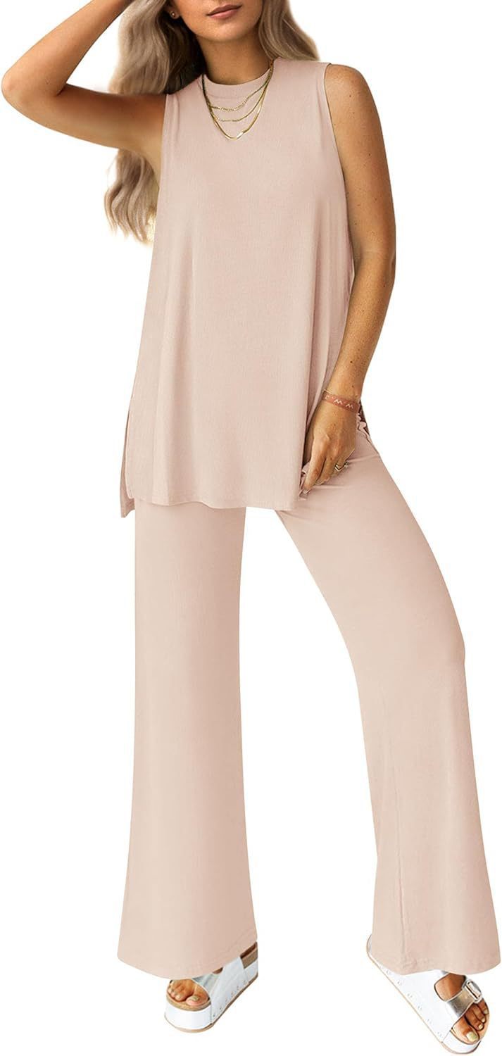Damen Legere Oberteil und weite Hose Set R&B
