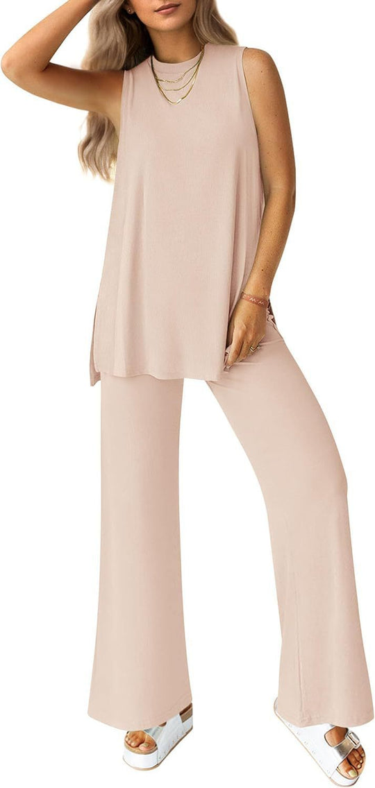 Damen Legere Oberteil und weite Hose Set R&B