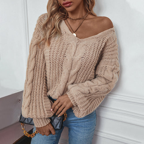 Damen Grobstrickpullover mit oversized Schnitt und Zopfmuster R&B