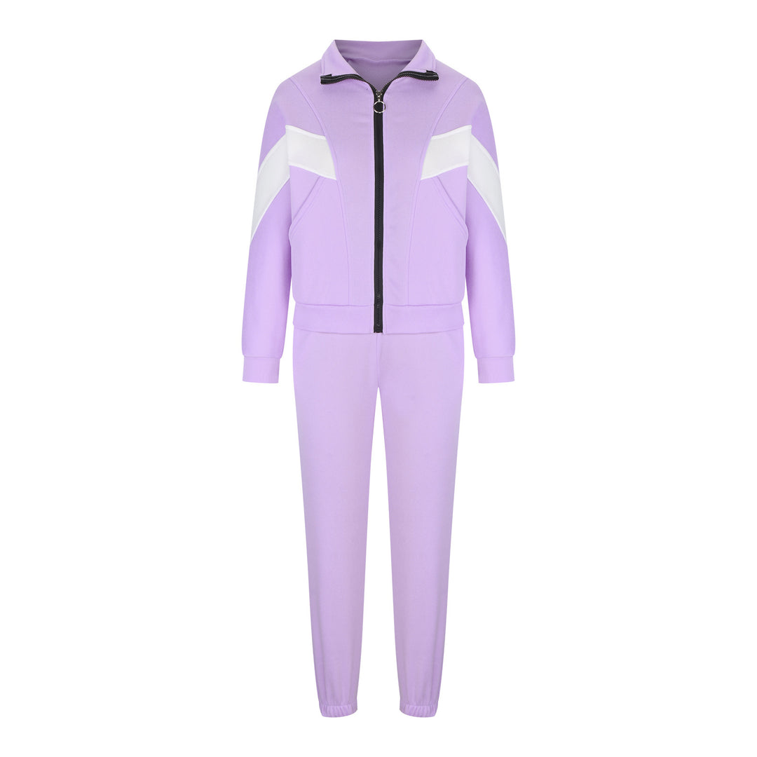 Damen Sportliches Fitness-Set mit modernem Reißverschluss und elastischem Bund R&B