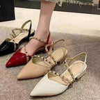 Damen elegante Slingback Ballerinas mit zarten Riemchen R&B