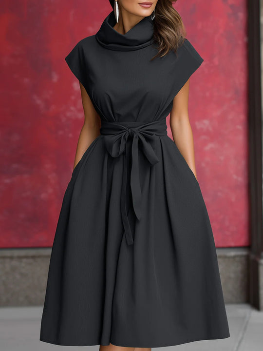 Damen Kleid mit schicker, geraffter Kapuze und praktischen Taschen R&B