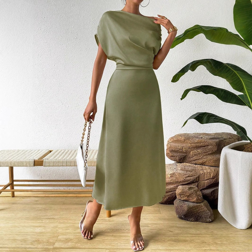 Damen Elegantes und fließendes Abendkleid mit asymmetrischem Schnitt R&B