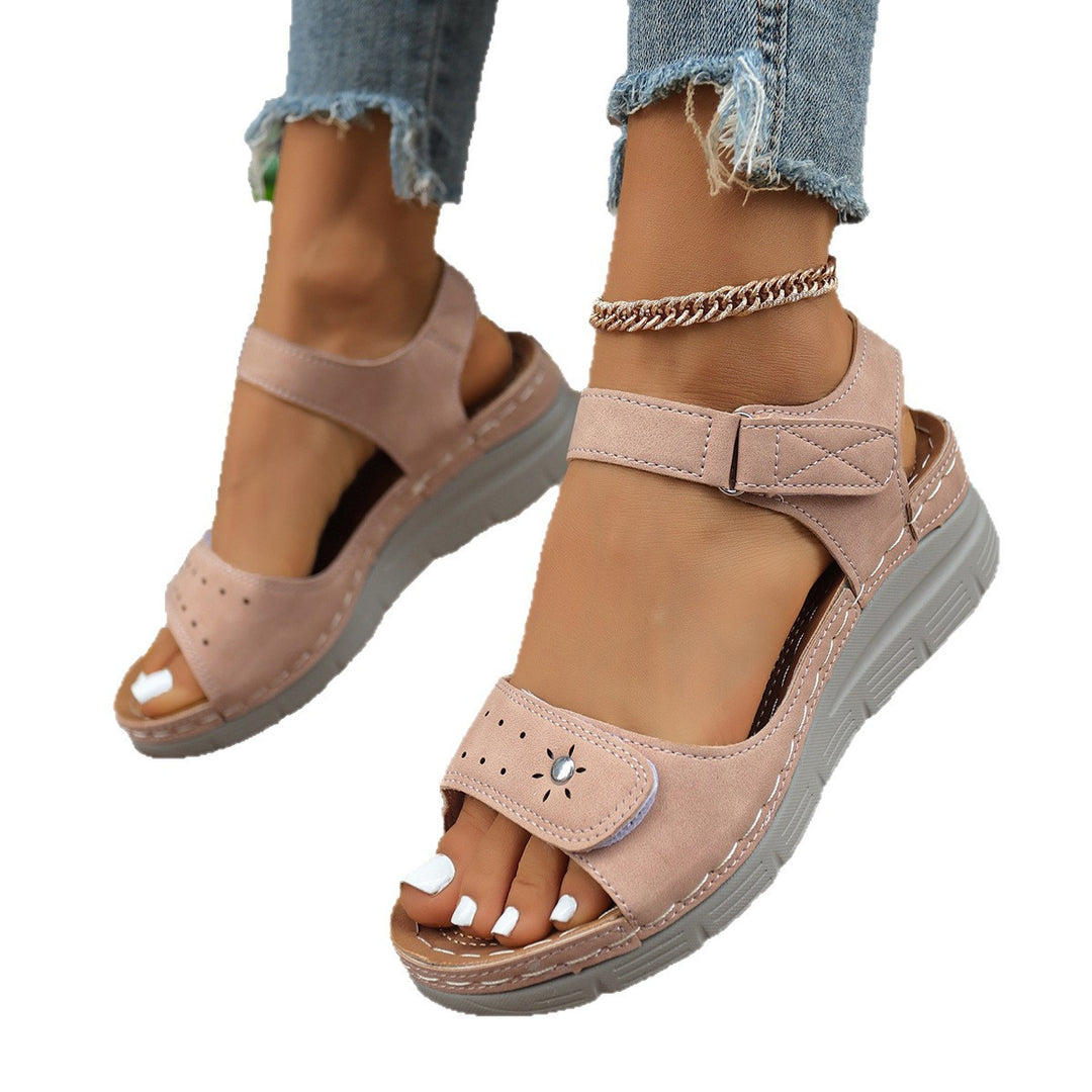 Damen Komfort-Sandalen mit verstellbarem Klettverschluss und rutschfester Sohle R&B
