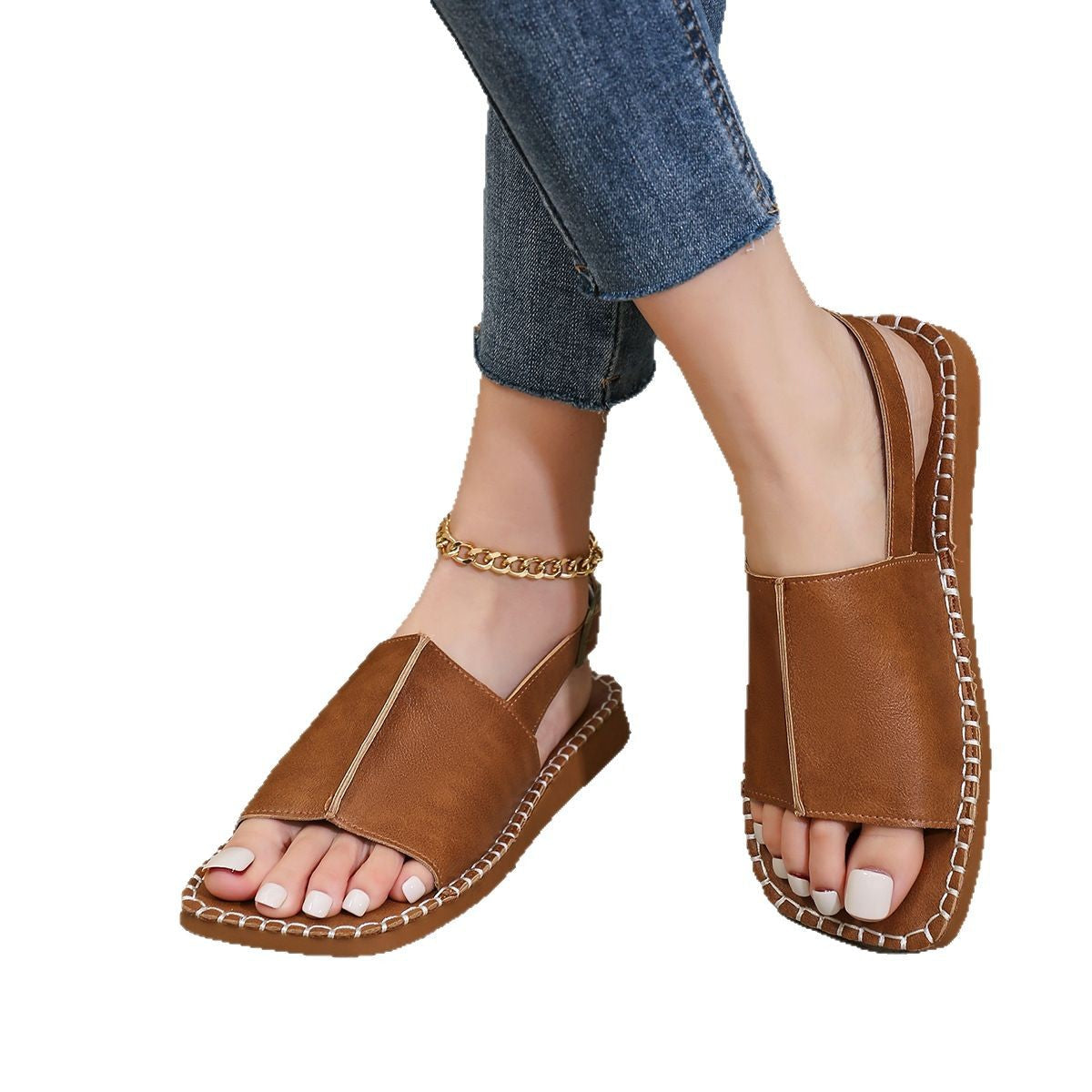 Damen Modische Riemensandalen mit eleganter Schnallenverzierung und gepolsterter Fußbettung R&B