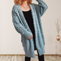 Damen Grobstrickjacke mit voluminösen Ärmeln und strukturiertem Design R&B