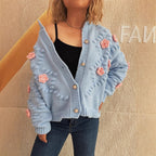 Damen Strickjacke mit floralen Applikationen und komfortablem Schnitt R&B