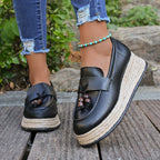Damen Espadrilles mit modischer Schnürung und geflochtenem Boden R&B