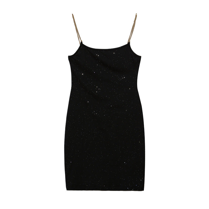 Damen trägerloses Cocktailkleid mit funkelndem Sternenapplikation R&B