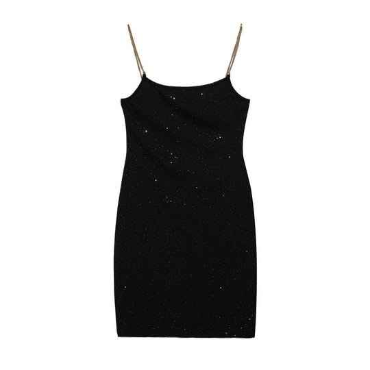 Damen trägerloses Cocktailkleid mit funkelndem Sternenapplikation R&B