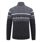 Herren Strickjacke mit modernem Muster und hohem Kragen R&B