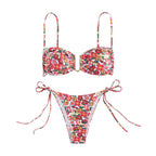 Damen Blütenmuster-Bikini mit verstellbaren Trägern R&B