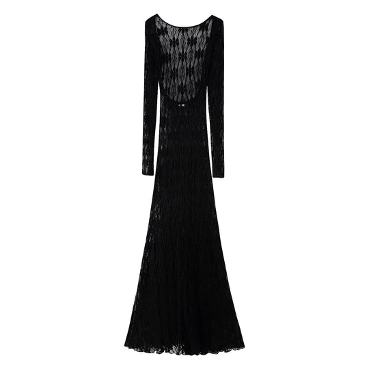 Damen Langarm Spitzenkleid R&B