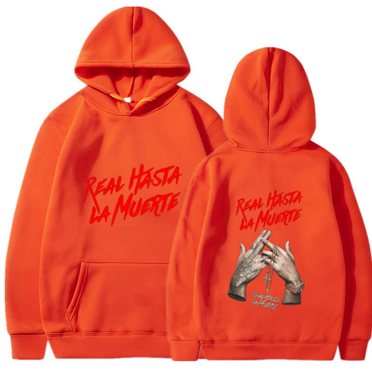 Damen Kapuzensweater mit auffälligem Schriftzug in urbanem Stil R&B