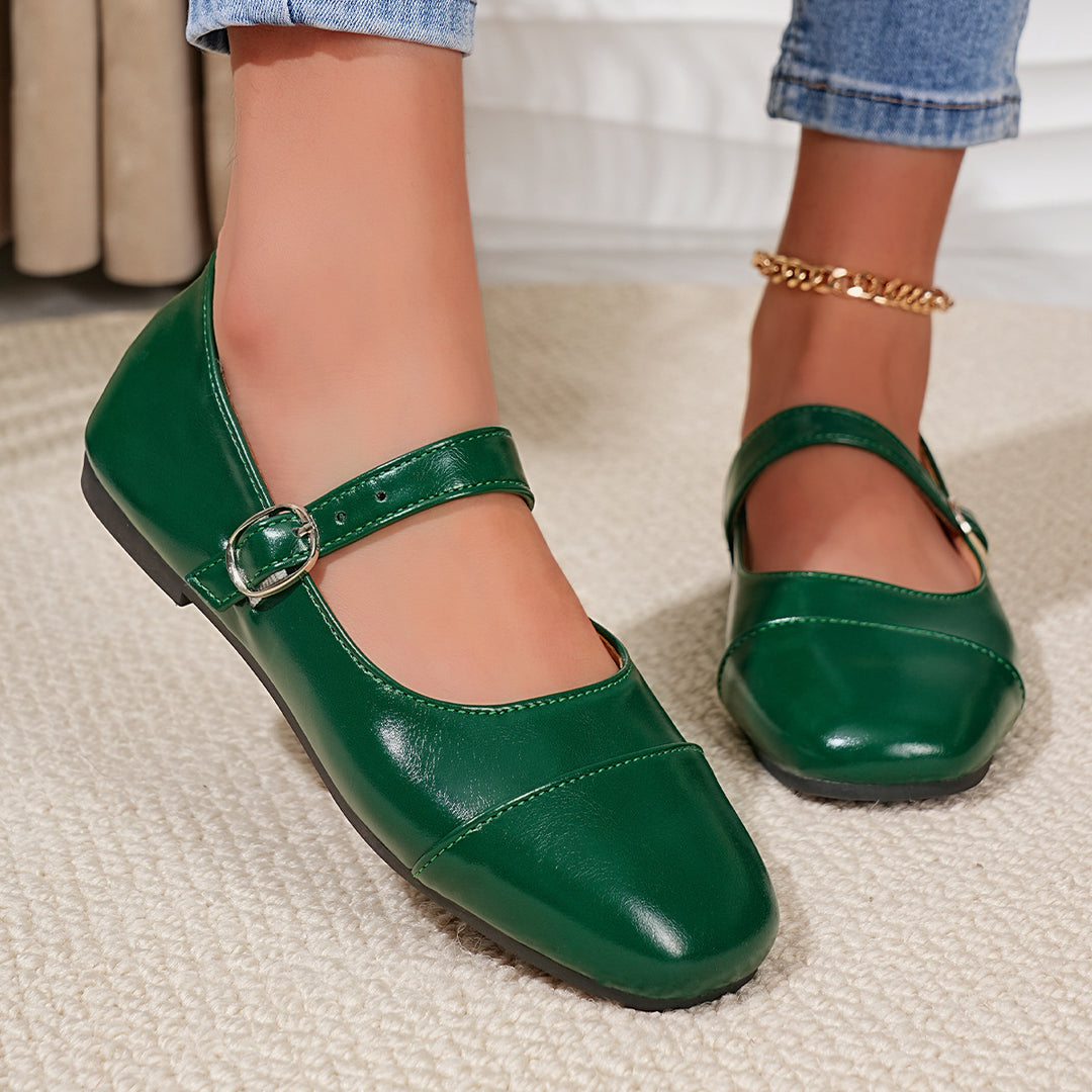 Damen Ballerinas mit verstellbarem Riemen und elegantem Obermaterial R&B