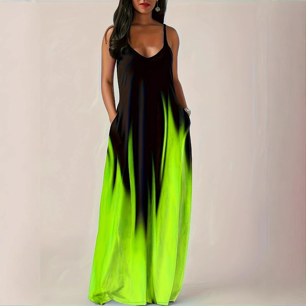 Damen Maxikleid mit elegantem Schnitt und seitlichen Taschen R&B