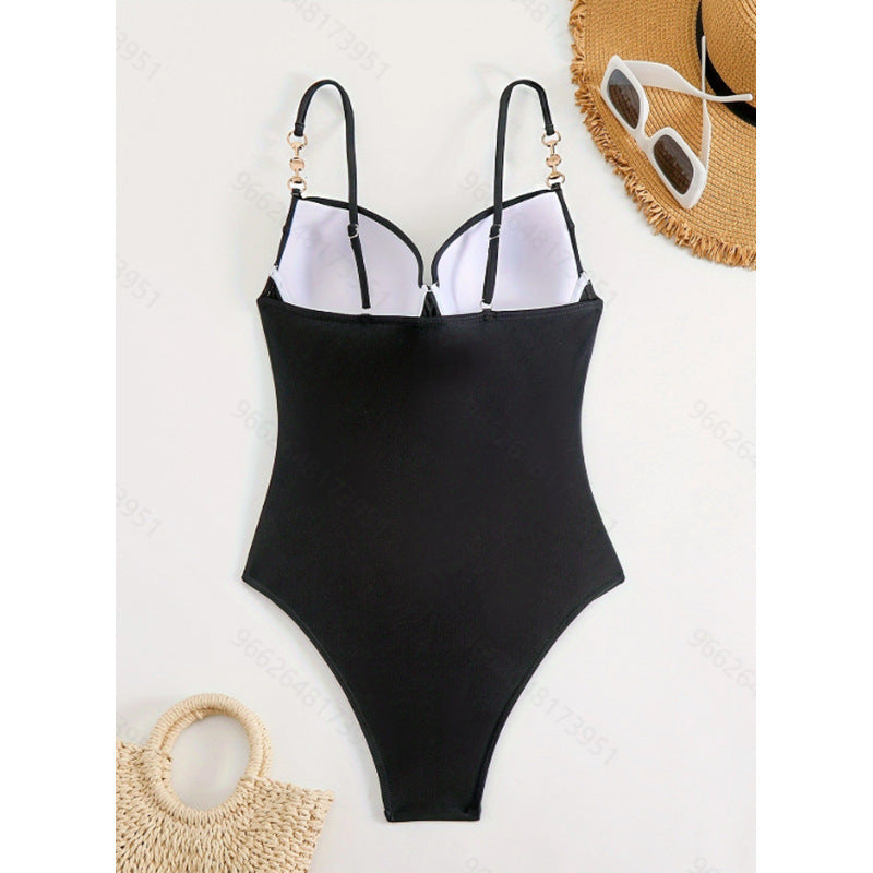 Damen Einteiler Badeanzug mit elegantem Push-Up-Bustier