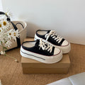 Damen lässige Canvas Sneakers im modernen Vintage-Stil mit platinfarbener Sohle