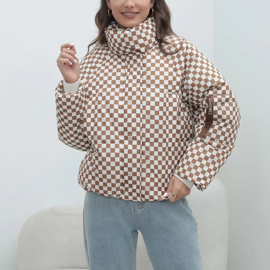 Damen Winddichte Steppjacke mit hochgeschlossenem Kragen R&B