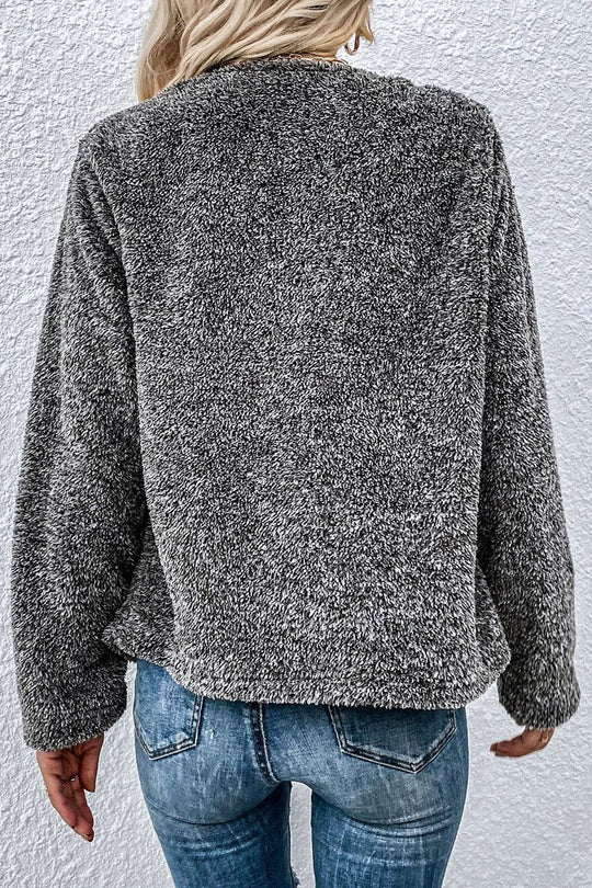 R&B | In Control Charcoal Gray Sherpa Shacket
