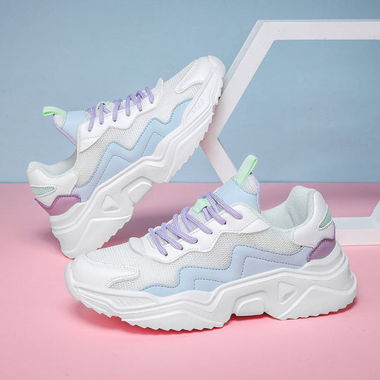 Unisex nan klobige Sportsneaker mit dicker Profilsohle und atmungsaktivem Netzgewebe R&B