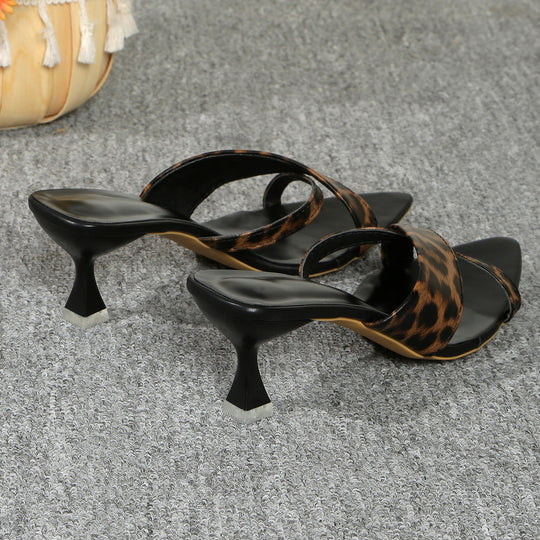 Damen elegante Slingback-Pantoletten mit gewobenen Riemen und trendigem Absatz R&B