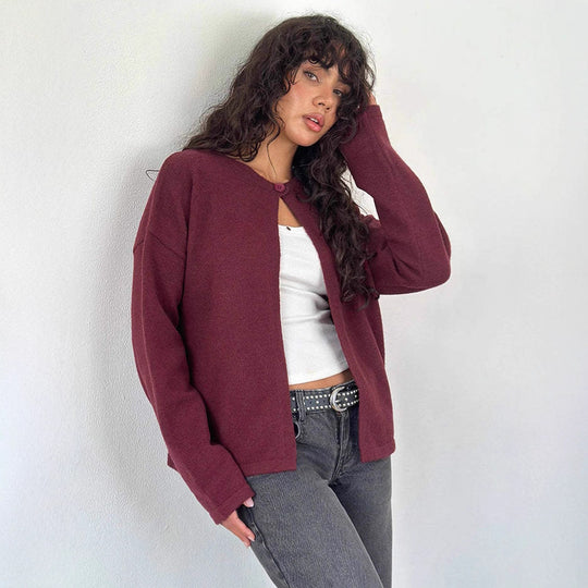 Damen Strickjacke mit praktischen Knopfdetails und lässigem Schnitt R&B