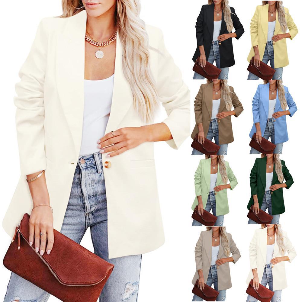 Damen Eleganter Freizeitblazer mit Lässigem Schnitt und Zwei Taschen R&B