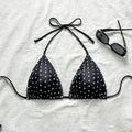 Damen Triangel-Bikini-Oberteil mit verstellbaren Trägern und Polka-Dots R&B